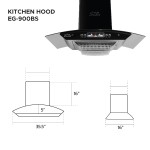 EG-900BS - Gazi Smiss Kitchen Hood  - Chimney