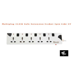 Multiplug - CLICK Safe Extension Socket 2pin 3skt 3Y
